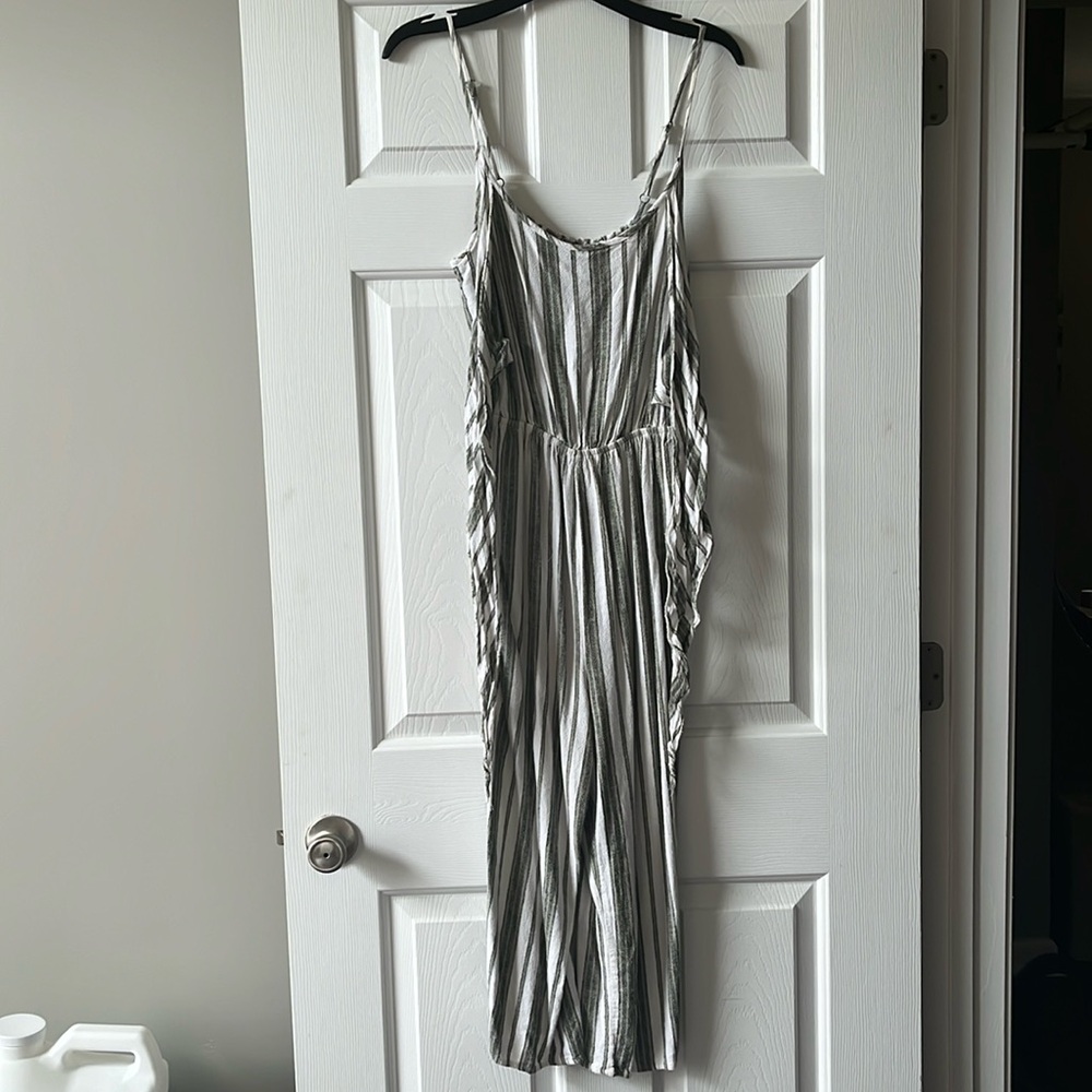 Justify Green Striped Jumpsuit - Picture 2 of 6